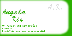 angela kis business card